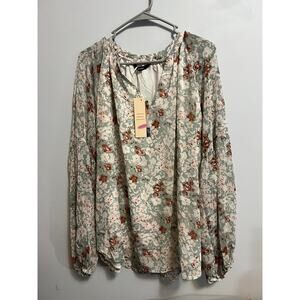 BOHO Flowered top Plus Size